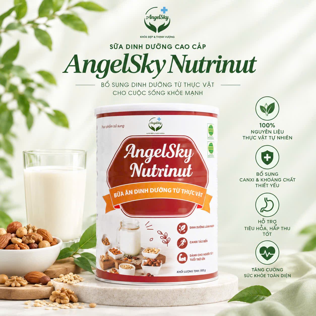 SỮA HẠT DINH DƯỠNG THUẦN CHAY ANGELSKY NUTRINUT 800GR