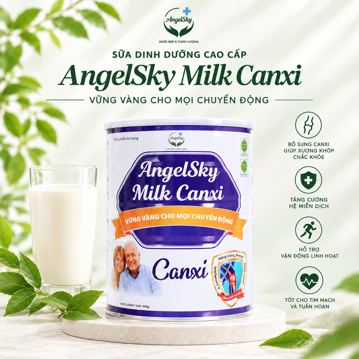 SỮA NON ANGELSKY MILK CANXI- 900G